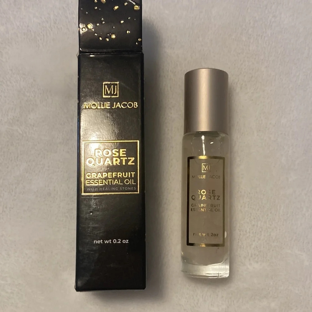 Mollie Jacob Rose Quartz Grapefruit Essential Oil with Healing Stones